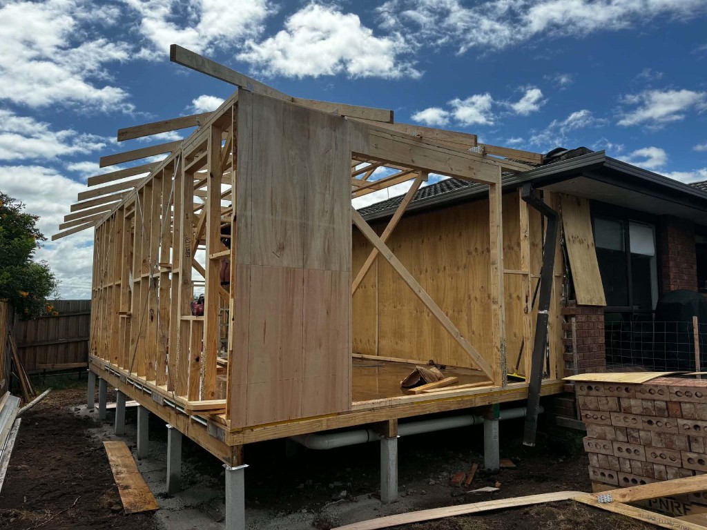Timber framing for a house extension