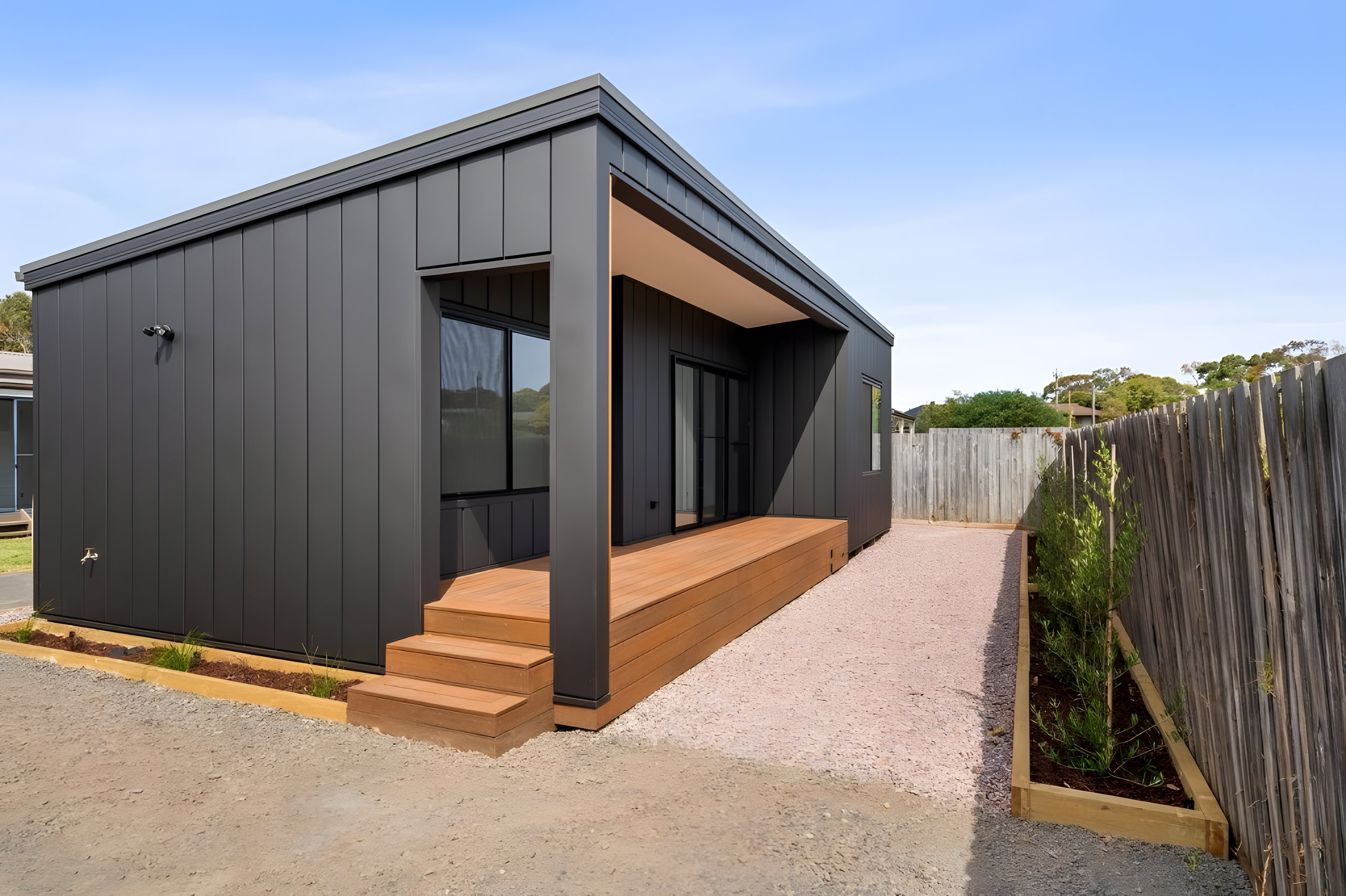 Custom studio and backyard home