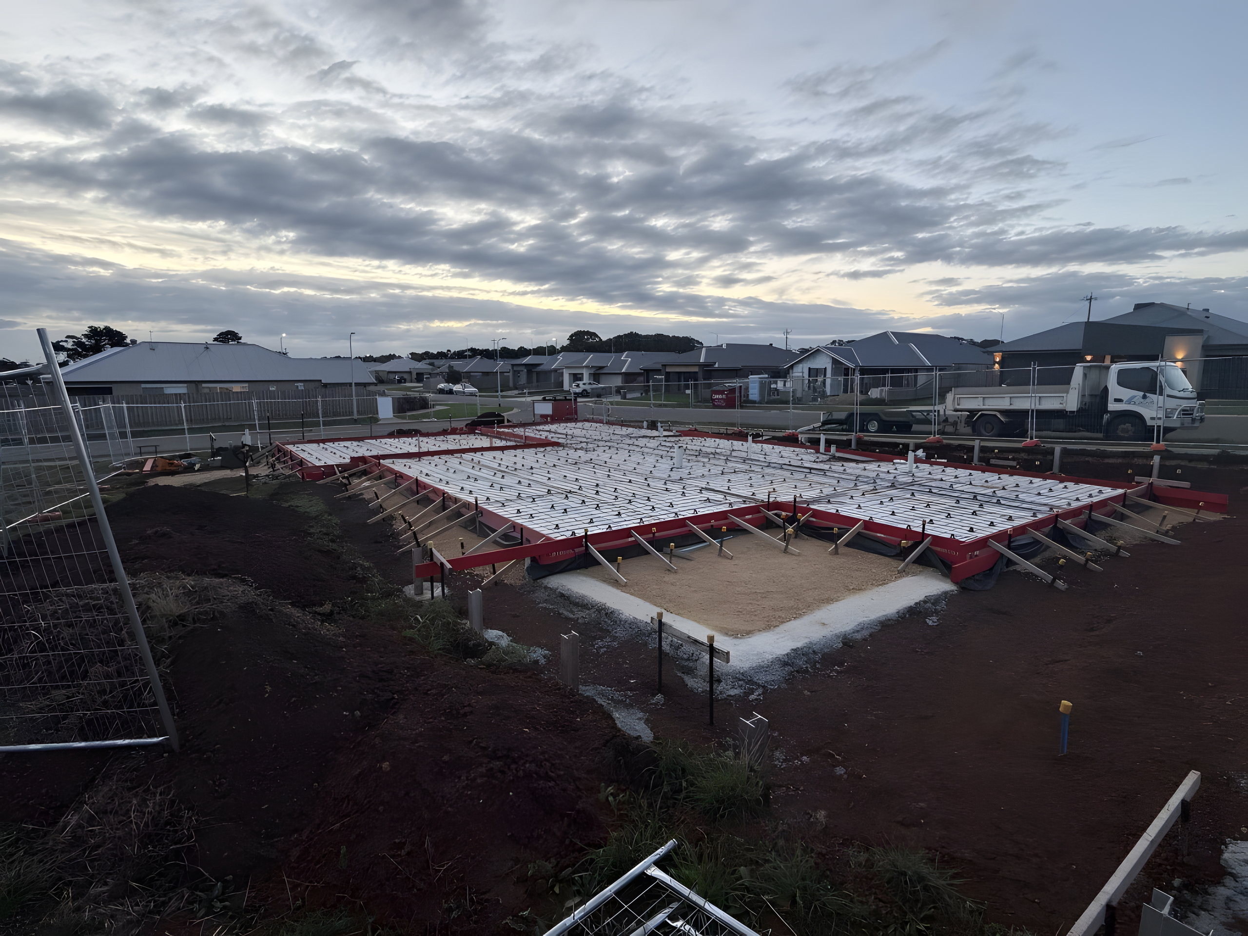 Waffle-pod slab ready for pour